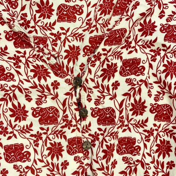 Red Patterned Boho Romper - Picture 5 of 5